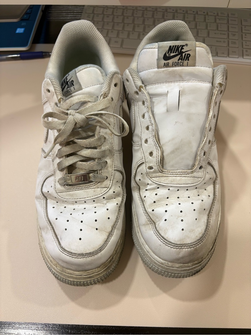 Nike White Low-Top Leather Air Force 1 Sneakers